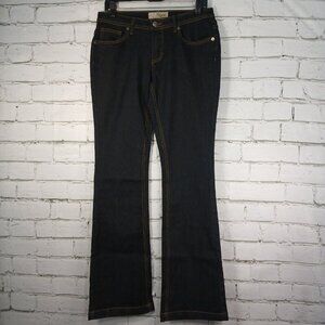 WOMENS HYBRID AND COMPANY DARK WASH FLARE LEG JEANS SIZE 7 NWOT